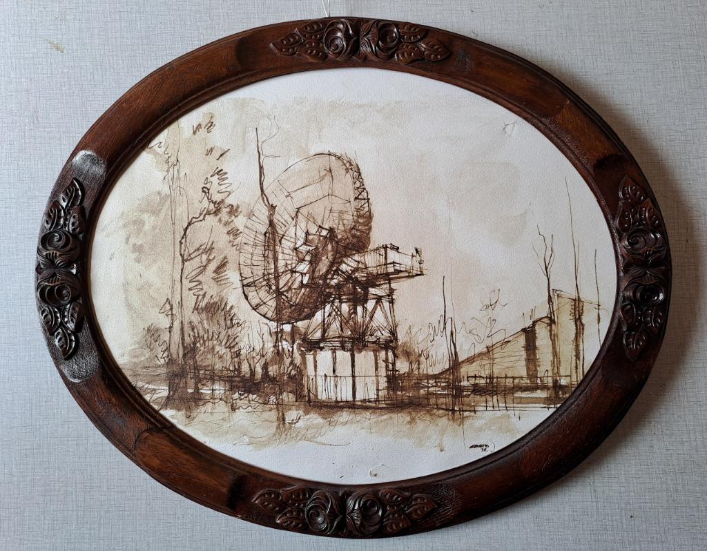 Cadre ancien ovale en bois sculpté 58 x 48 cm, Ophalen of Verzenden, Gebruikt, Hout