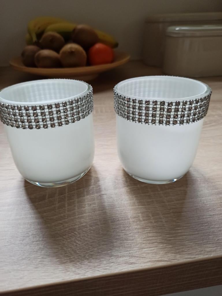 2 mooie glazen potjes, Ophalen of Verzenden, Zo goed als nieuw