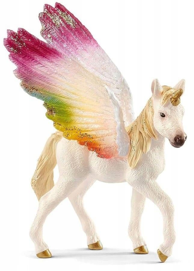 Schleich Bayala Poulain Licorne ailée arc-en-ciel 70577, Ophalen of Verzenden, Zo goed als nieuw, Fantasy