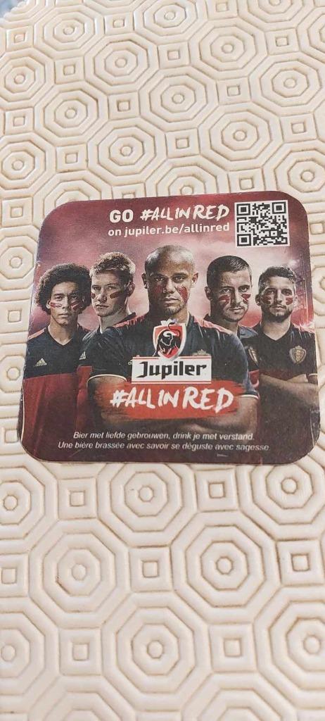 Bierviltje/Jupiler/All in Red / Rode Duivels, Ophalen of Verzenden, Nieuw, Viltje(s), Jupiler