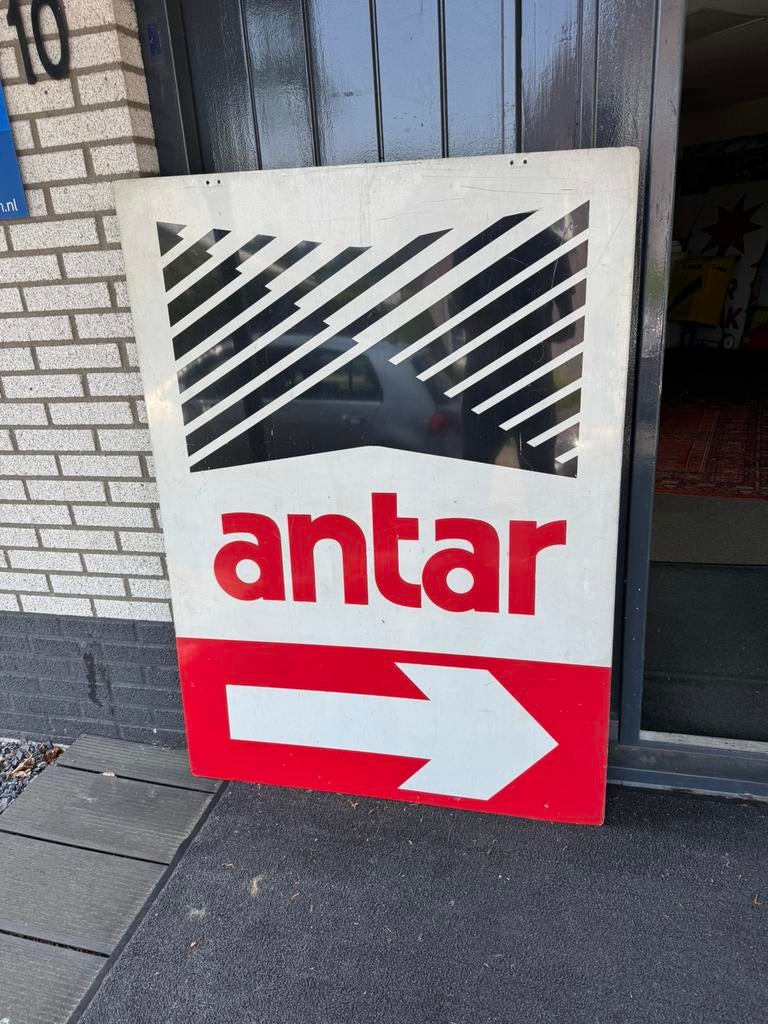 antar oud groot garage reclamebord, Ophalen, Gebruikt, Reclamebord