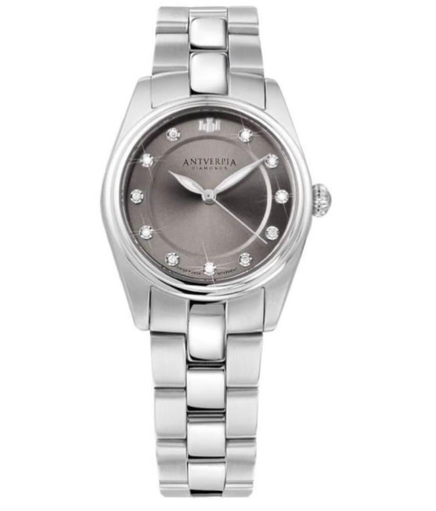 Polshorloge Antverpia met 11 ingelegde diamanten, Autres marques, Enlèvement ou Envoi, Acier, Acier