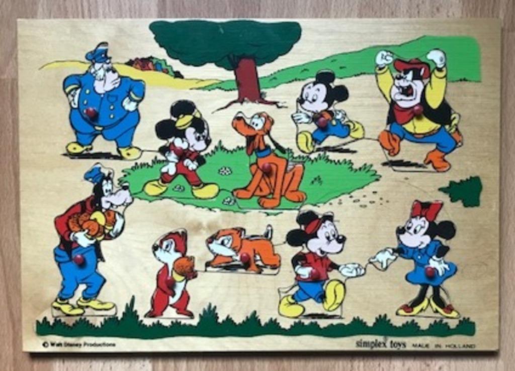 MINNIE EN MICKEY MOUSE STEEKPUZZEL GOOFY PLUTO KNABBEL BABBE, Ophalen of Verzenden, Mickey Mouse, Gebruikt, Beeldje of Figuurtje