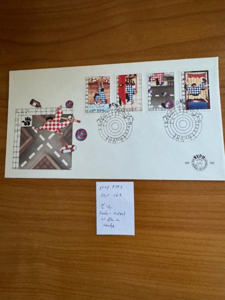 Plaatfout NL fdc 162 1147 PM3, Postzegels en Munten, Verzenden, Na 1940, Gestempeld