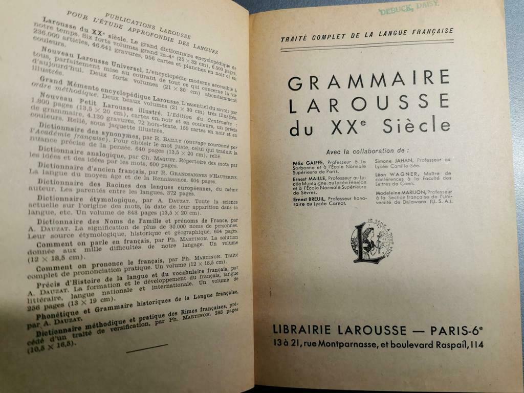 Grammaire Larousse, Antiek en Kunst, Ophalen of Verzenden