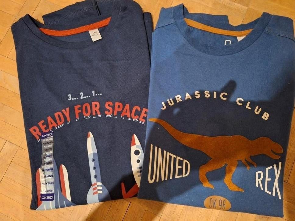 2 t-shirts à manches longues de la marque Okaidi, Garçon, Comme neuf, Enlèvement, Okaidi