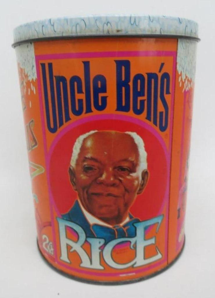 oude lege blikken doos vintage Uncle Ben's  rice riz, Verzamelen, Ophalen of Verzenden, Gebruikt, Overige, Overige merken