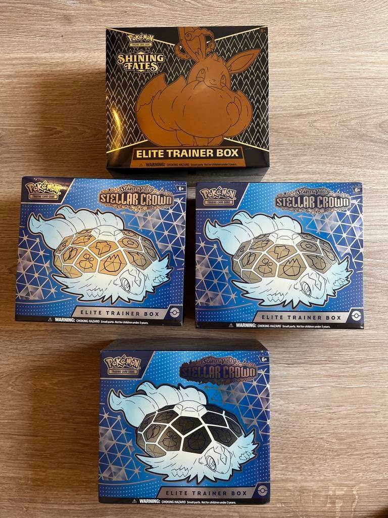 ETB Stellar Crown & Shining Fates Pokémon Sealed, Hobby en Vrije tijd, Verzamelkaartspellen | Pokémon, Ophalen of Verzenden, Nieuw