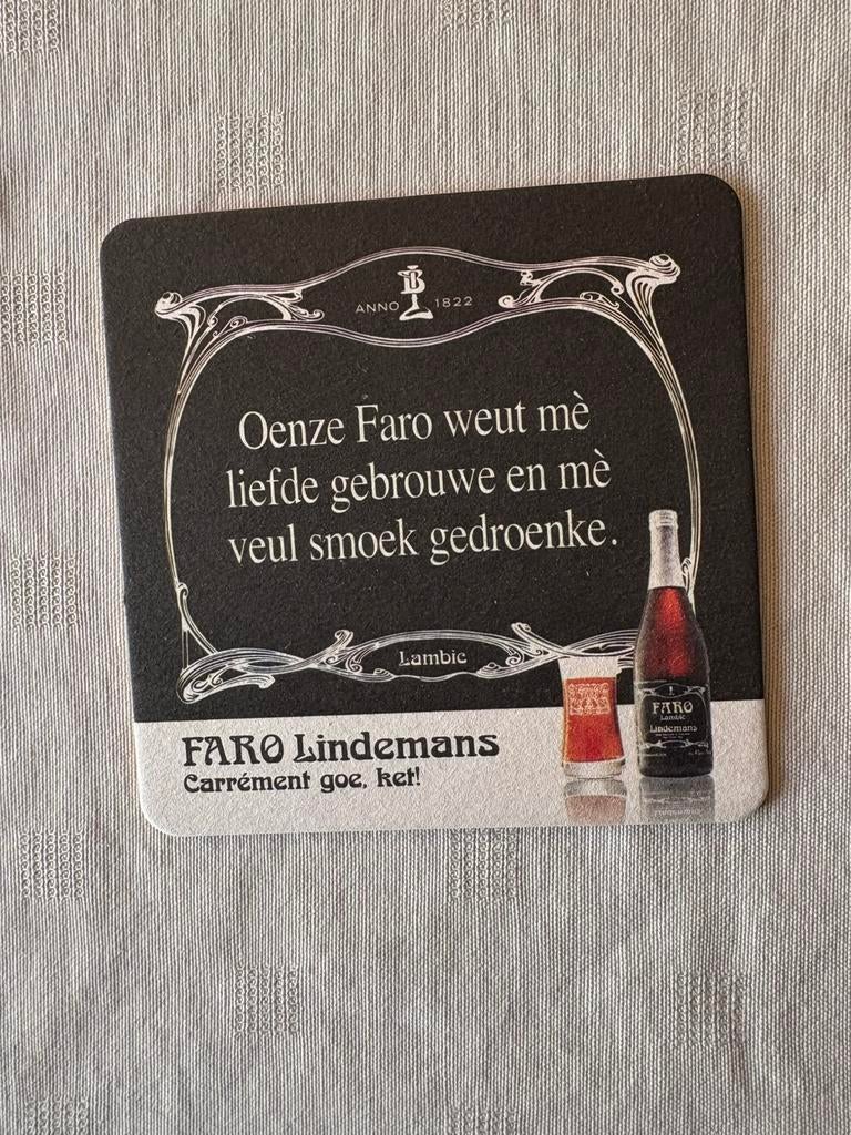 Bierviltje Faro Lindemans, Verzamelen, Biermerken, Ophalen of Verzenden, Nieuw, Viltje(s)