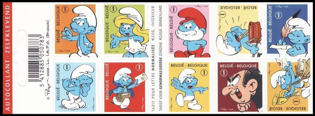 Carnet de 10 timbres 50 ans des Schtroumpfs (Peyo), Timbres & Monnaies, Envoi, Non oblitéré, Timbre-poste, Autocollant
