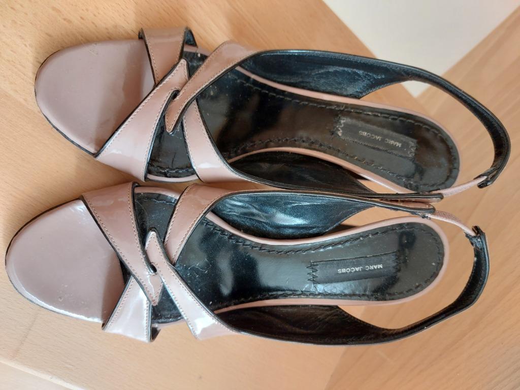 escarpin sandale cuir beige taupe clair été Marc Jacobs, 36, Enlèvement ou Envoi, Beige, Marc Jacob, Comme neuf