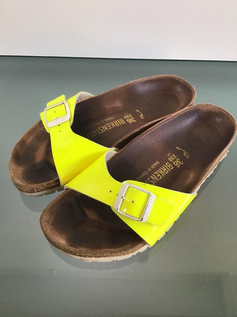 Gratis Verzenden | Birkenstock fluor gele slippers 36, Kleding | Dames, Schoenen, Zo goed als nieuw, Slippers, Geel, Verzenden
