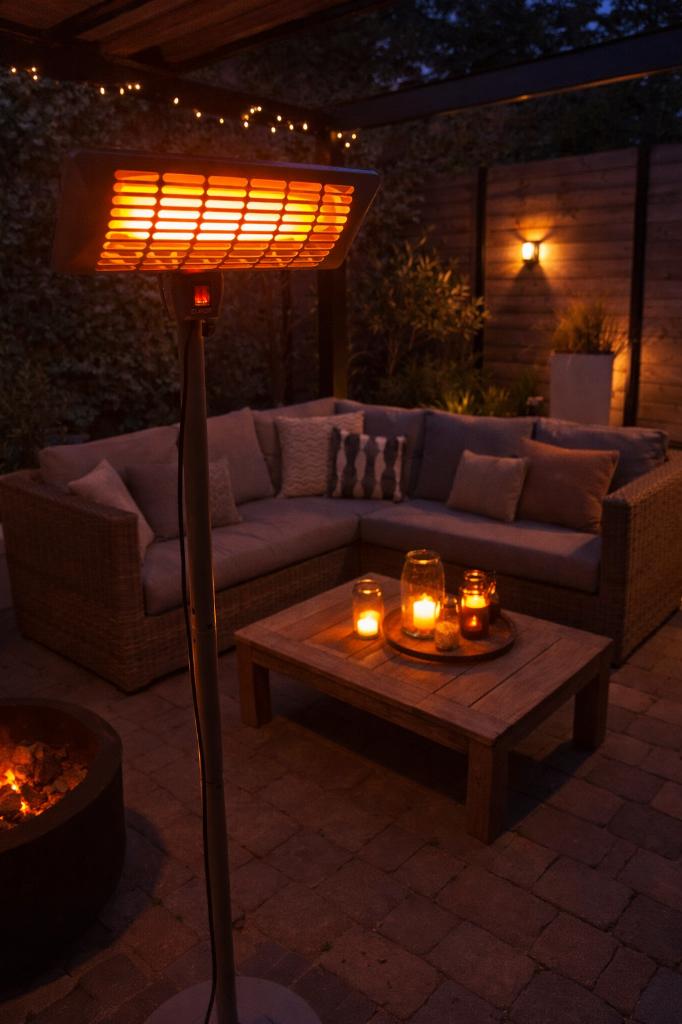 Eurom terrasverwarmer staand – 2000W – 160 cm, Draaibaar, Vloer, Zo goed als nieuw, X