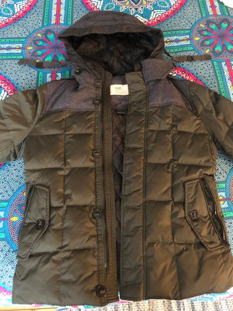 veste manteau MANGO HE imperméable 50% duvet de canard gris, Neuf, Taille 48/50 (M), Vert