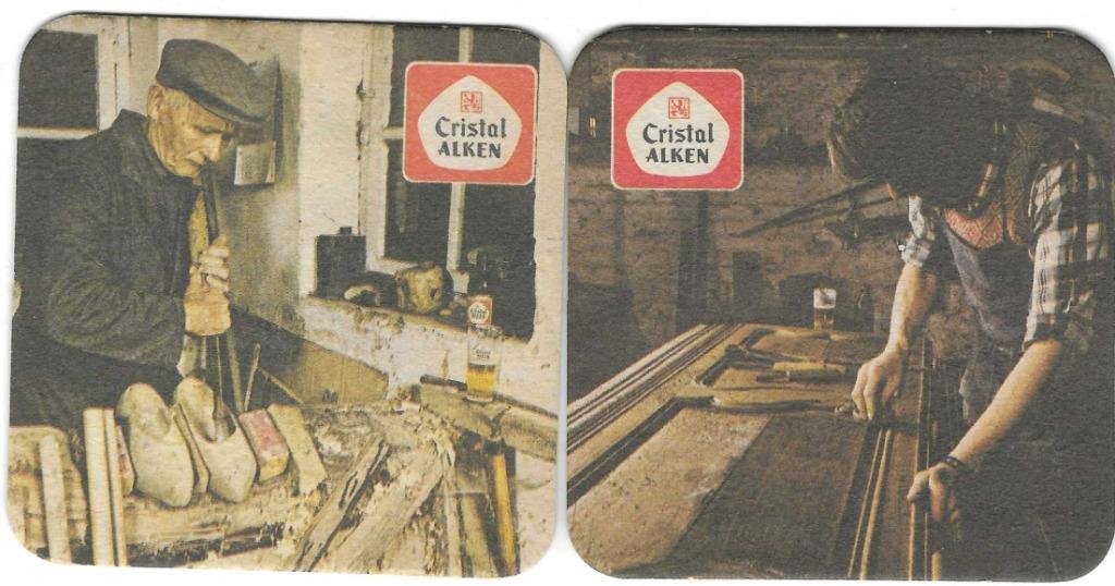 bierviltjes 2st Cristal Alken klompenmaker, Verzamelen, Verzenden