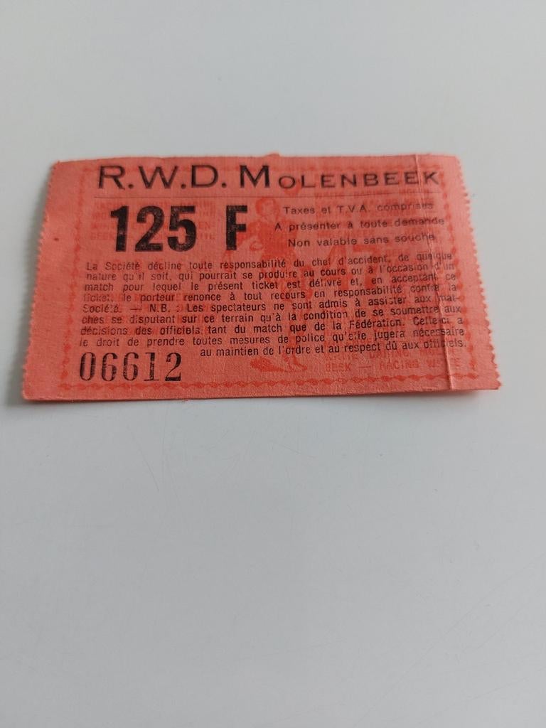 RWDM Molenbeek voetbalticket Jaren ´70-'80, Enlèvement ou Envoi, Comme neuf