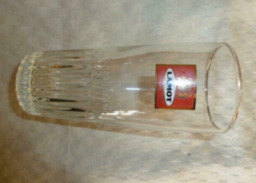 #L bier glas LAMOT  " ribbelglas "brouwerij Lamot - Mechelen, Verzamelen, Glas en Drinkglazen, Gebruikt, Bierglas, Ophalen of Verzenden