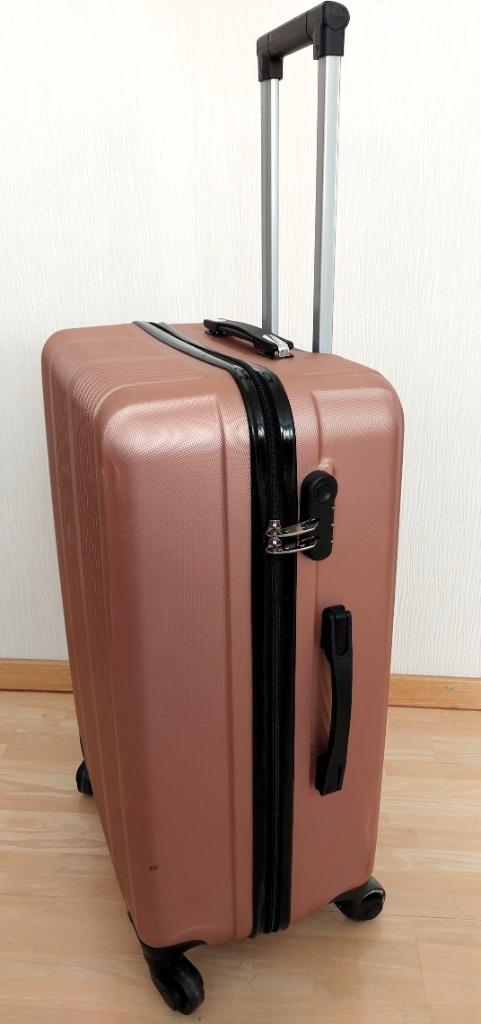 harde koffer roze hoogte 70 breedte 47 diep 29 cm, Wieltjes, Gebruikt, Hard kunststof, 45 tot 55 cm