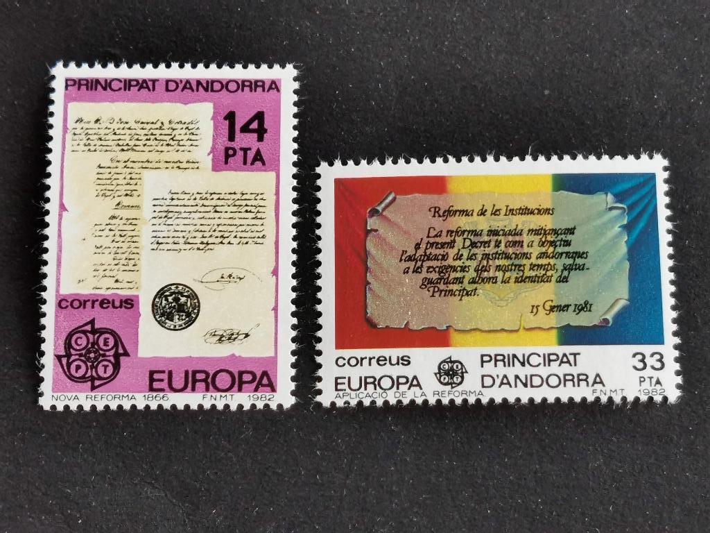 Andorre espagnole 1982 - Europa CEPT - documents, drapeau **, Timbres & Monnaies, Enlèvement ou Envoi, Non oblitéré