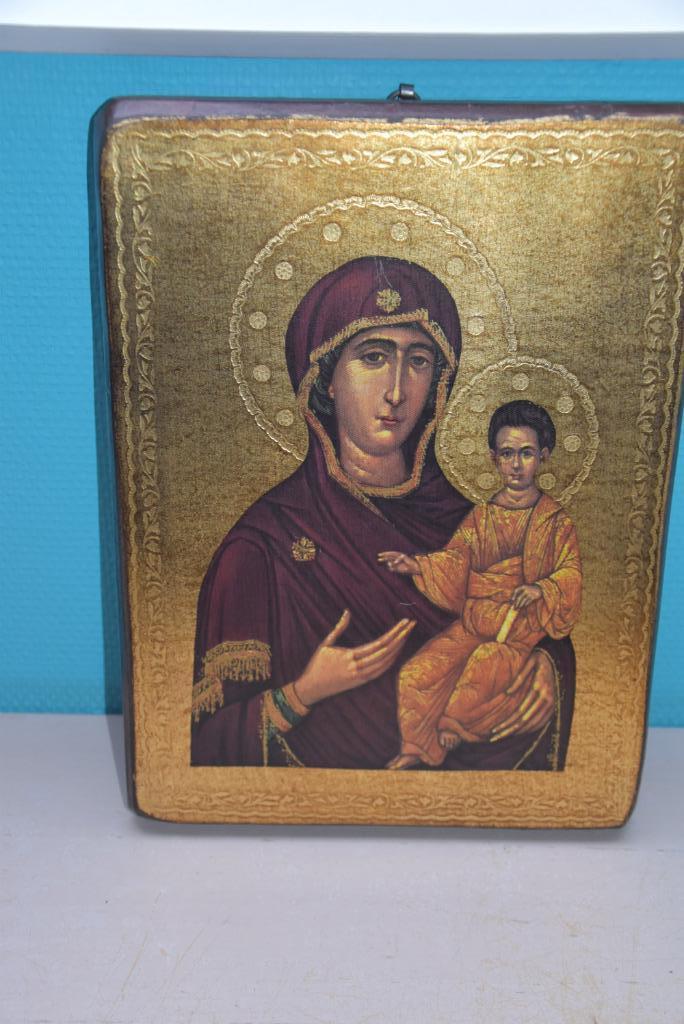 Icône Notre-Dame et l'enfant, Collections, Religion, Comme neuf, Christianisme | Catholique, Autres types, Enlèvement ou Envoi