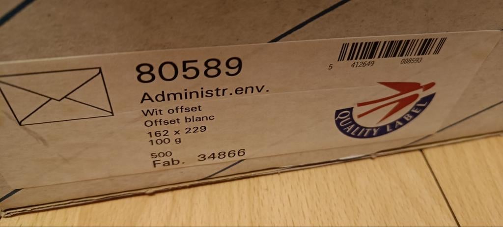 Envelope offset blanc 500x, Enlèvement ou Envoi, Décrit