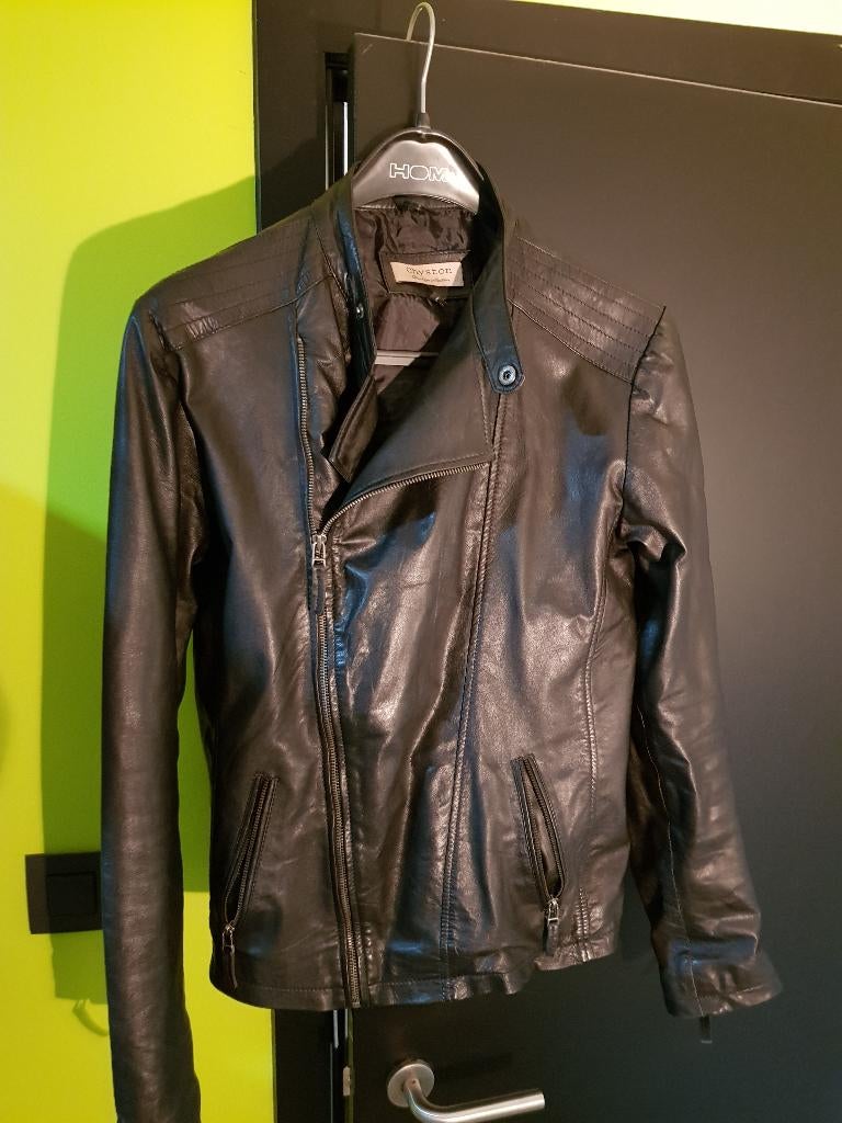 Chyston unieke leren jas maat S/M, Ophalen, Zo goed als nieuw, Maat 48/50 (M)