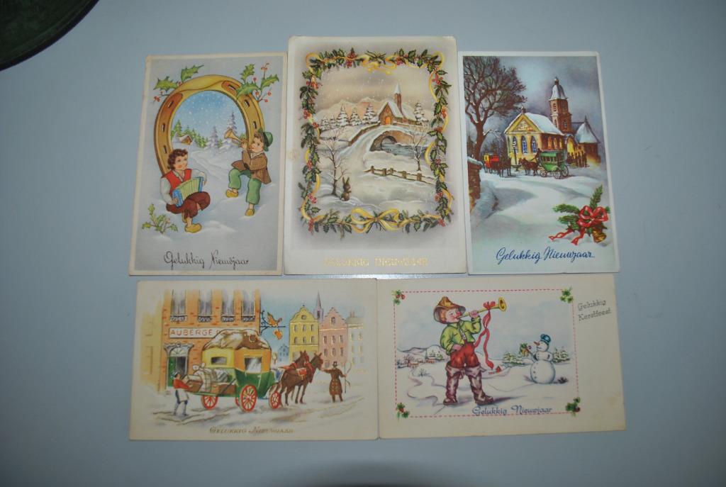 Belgique Années 1950 Cartes postales Gelukkig Nieuwjaar, Collections, Envoi