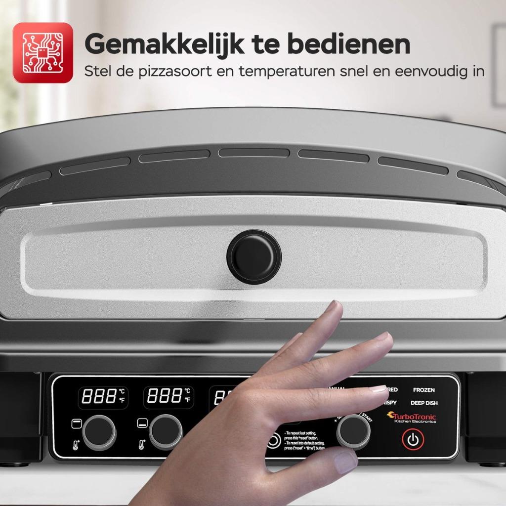 Elektrische Pizza Oven – 2000W -500°C - 37x37 cm Pizzasteen, Neuf, Support@maxxtools.be, Enlèvement ou Envoi, MaxxGarden