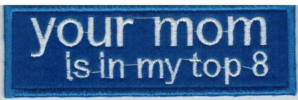 Biker patch "your mom is in my top 8", Motoren, Ophalen of Verzenden, Nieuw