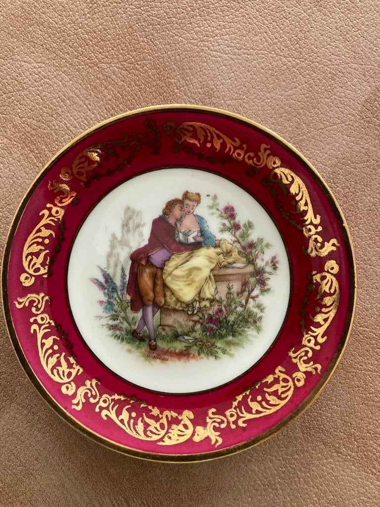 Franse vintage Limoge Fragonard -scène, porseleinen, Ophalen of Verzenden