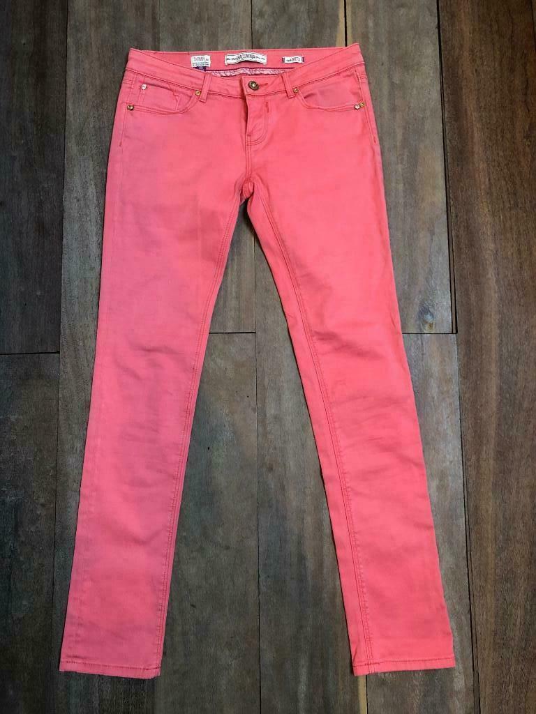 Jeans Fracomina rose, boutons et rivets bijoux W28 skinny fi, W28 - W29 (confection 36), Fracomina, Autres couleurs, Porté
