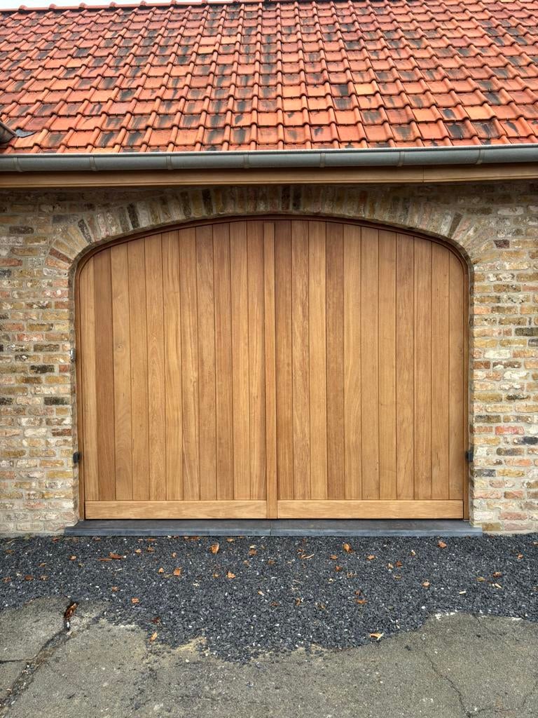Garagepoort in Afzelia, Tuin en Terras, Ophalen, Zo goed als nieuw