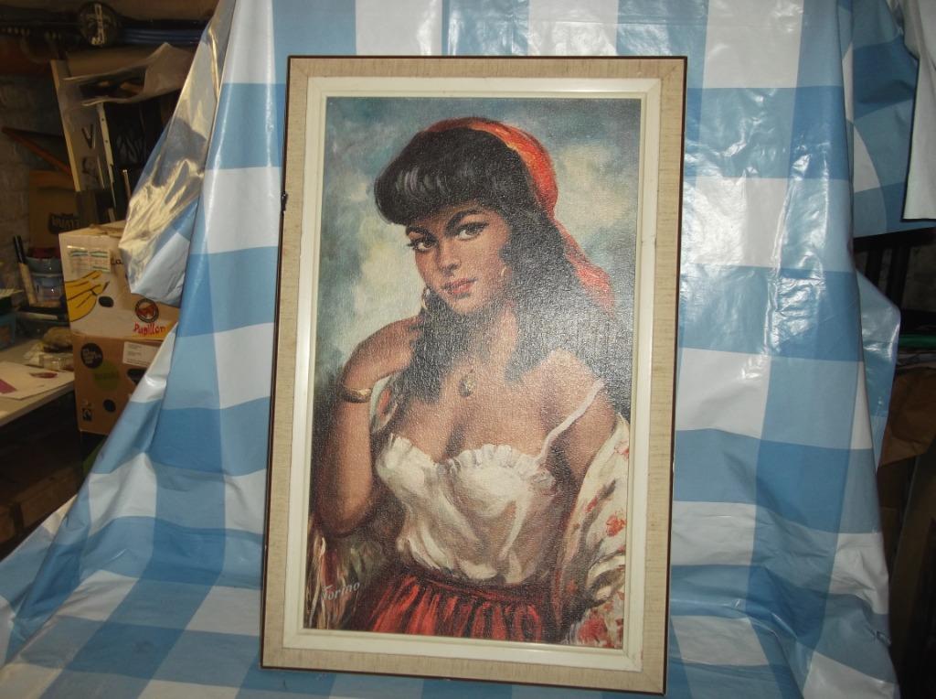 Ancienne peinture. La gitane., Antiquités & Art, Enlèvement ou Envoi