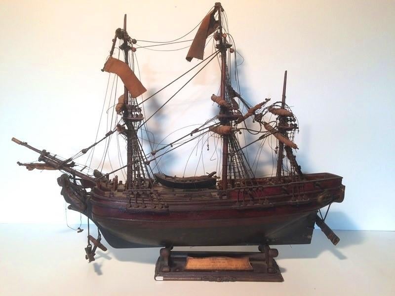 Oud engels bootmodel: ' H.M.S. Mermaid ' XIX eeuw, Ophalen of Verzenden, Gebruikt, Zeilboot, Schaalmodel