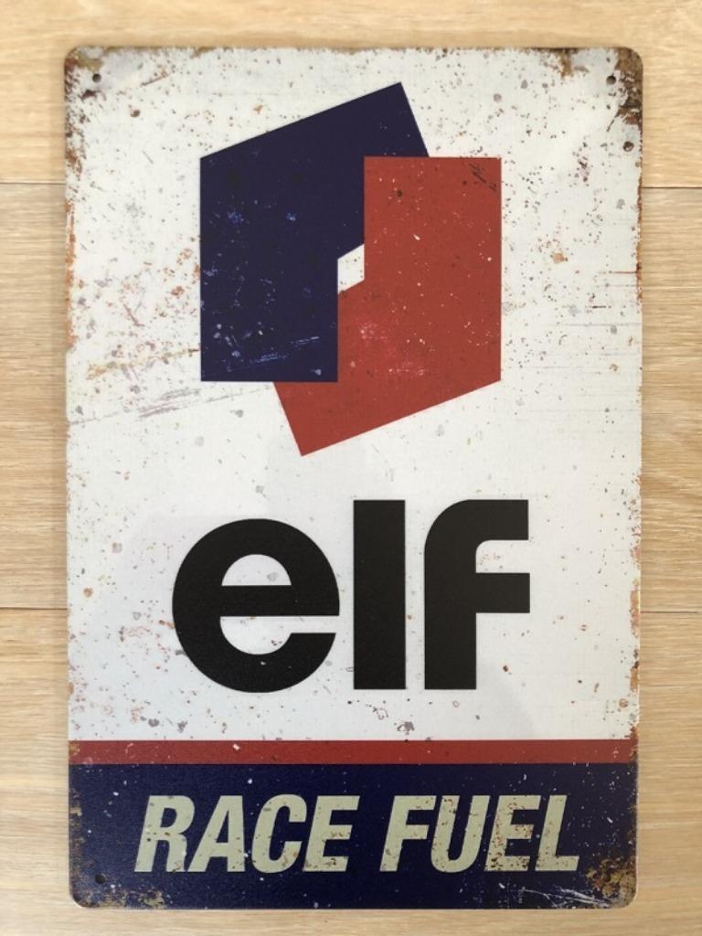 Metalen ELF RACE FUEL vintage look wandplaat - 30x20cm, Verzamelen, Merken en Reclamevoorwerpen, Ophalen of Verzenden, Nieuw, Reclamebord