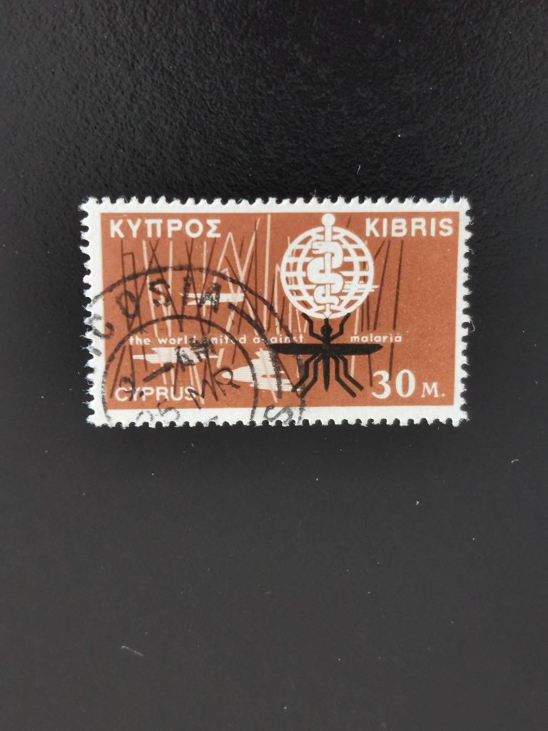 Cyprus 1962 - uitroeiing van malaria - insecten - mug, Ophalen of Verzenden, Overige landen, Gestempeld