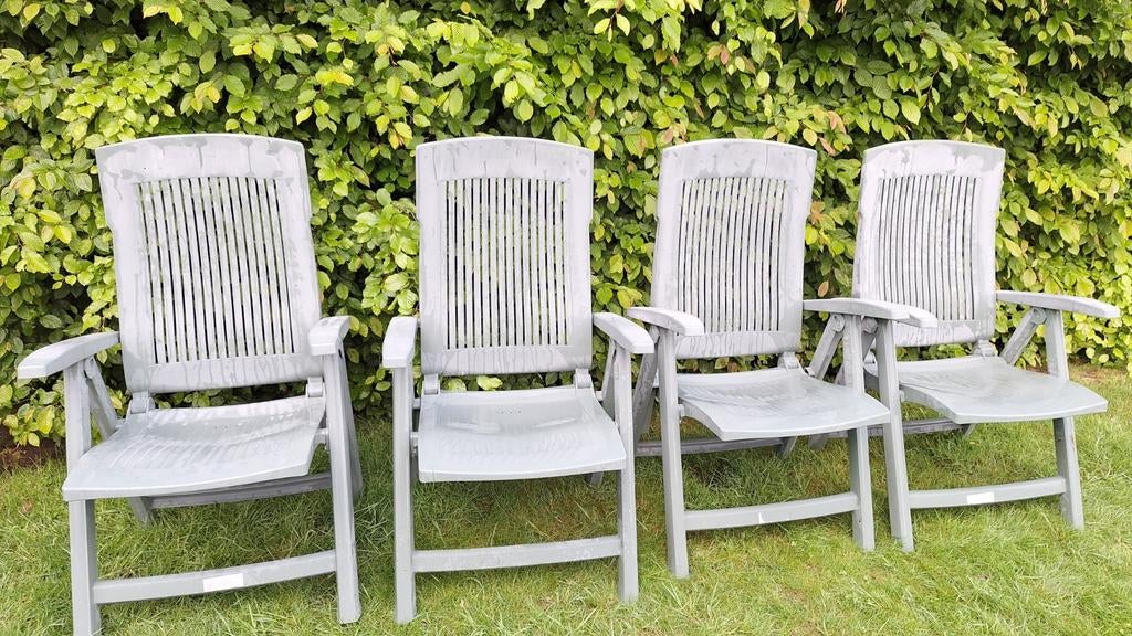 4 groene tuin-, ligstoelen, Jardin & Terrasse, Enlèvement ou Envoi