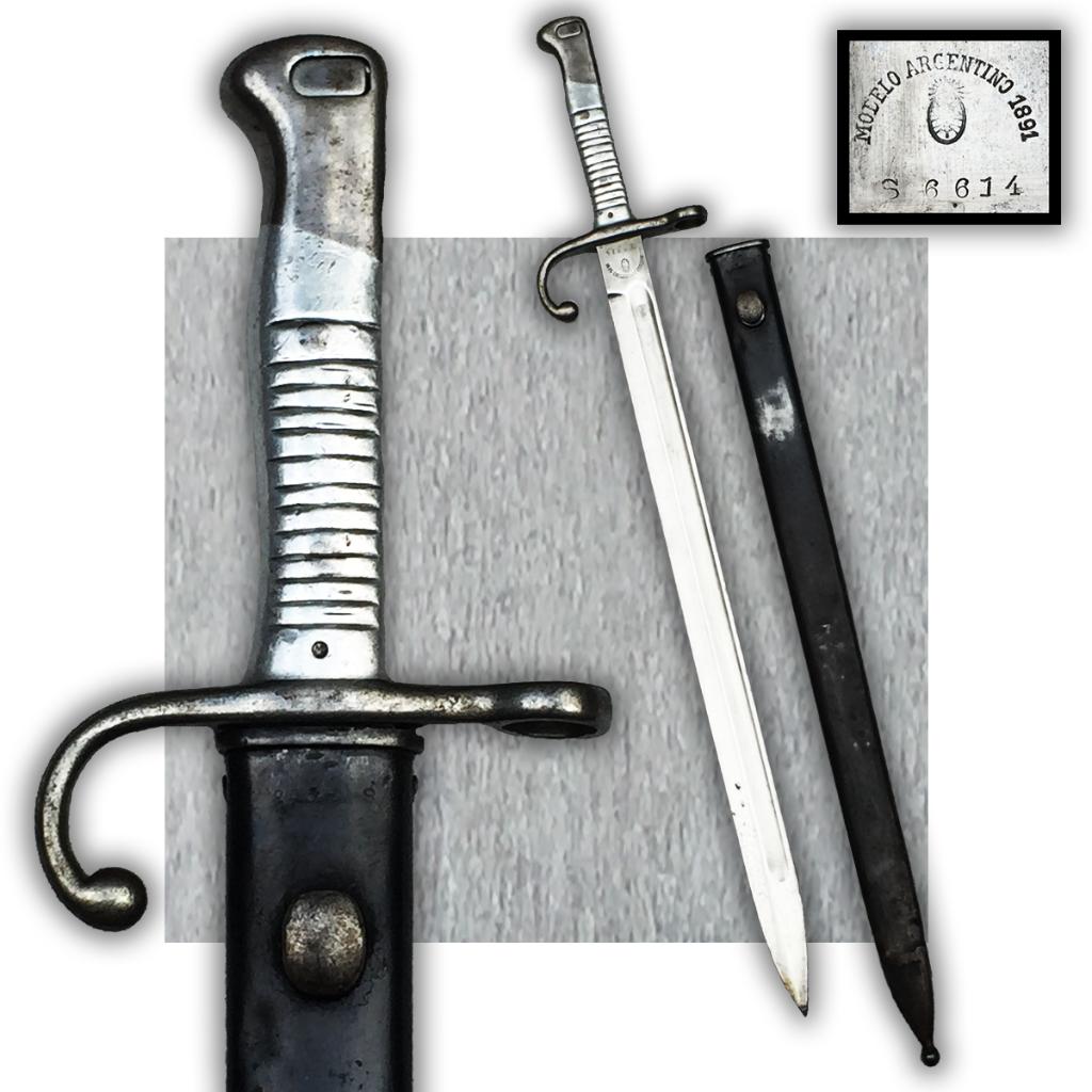 🚨ARGENTINE 1891: RARE BAIONETTE MODELO ARGE. ORIGINAL, Collections, Objets militaires | Général, Envoi, Armée de terre, Épée ou sabre