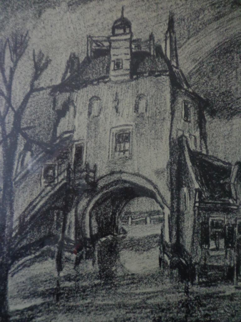 litho G Crommelanetz Vispoort te Harderwijk uit 1930, Antiek en Kunst, Ophalen of Verzenden