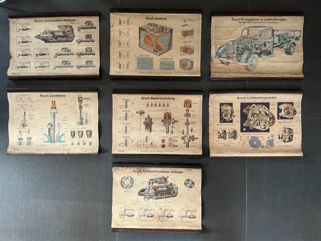 Vintage lesplaten Robert Bosch GmbH Lehrmittel VDT-UTE, Ophalen of Verzenden