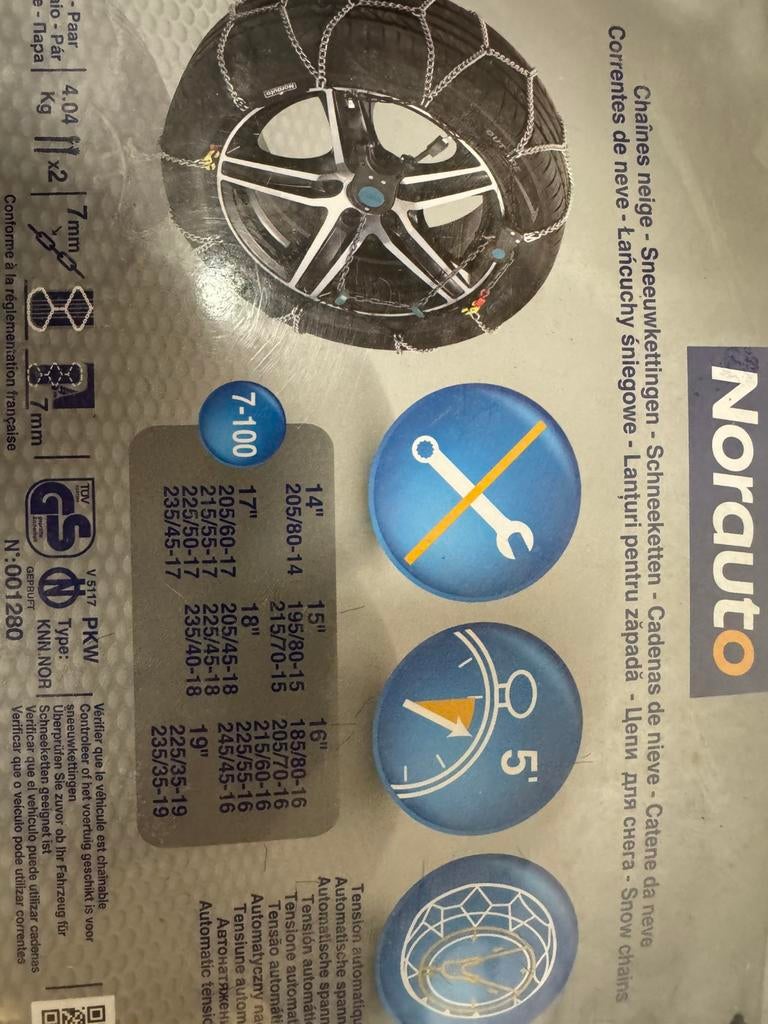 Norauto kettingen, Envoi, Neuf