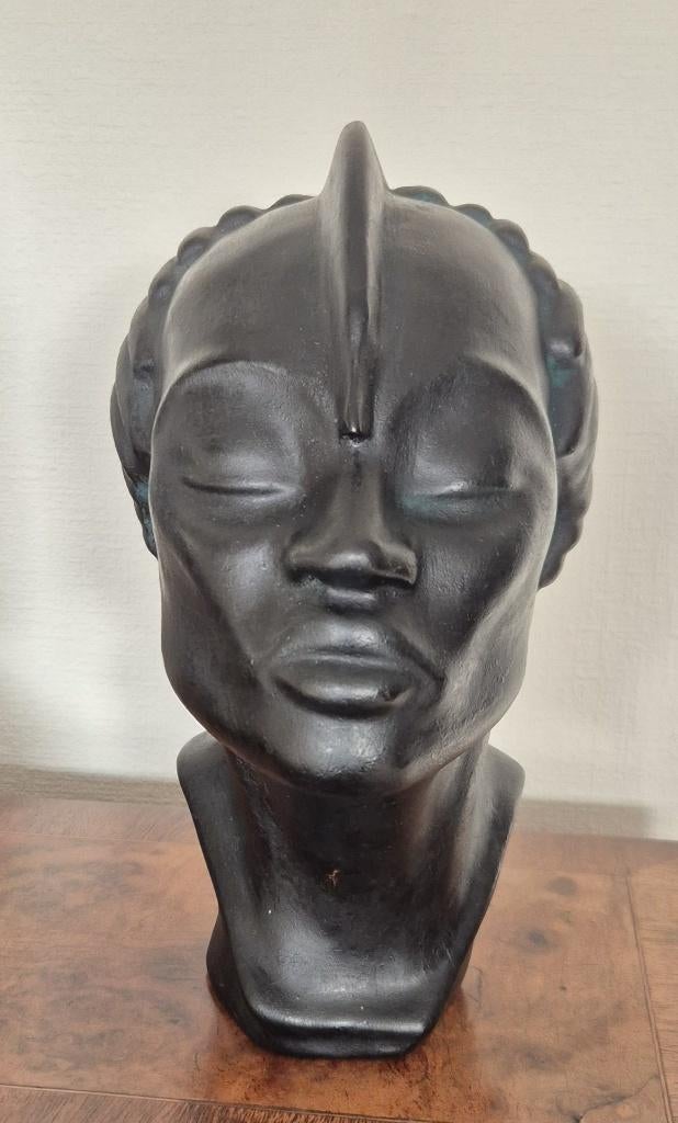 Buste africain décoratif — 23 cm — Résine/pierre moulée, Maison & Meubles, Accessoires pour la Maison | Autre, Comme neuf, Envoi