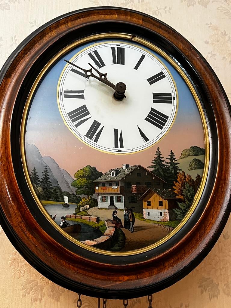 ANTIEKE SLINGERKLOK bj 1870, Ophalen, Gebruikt