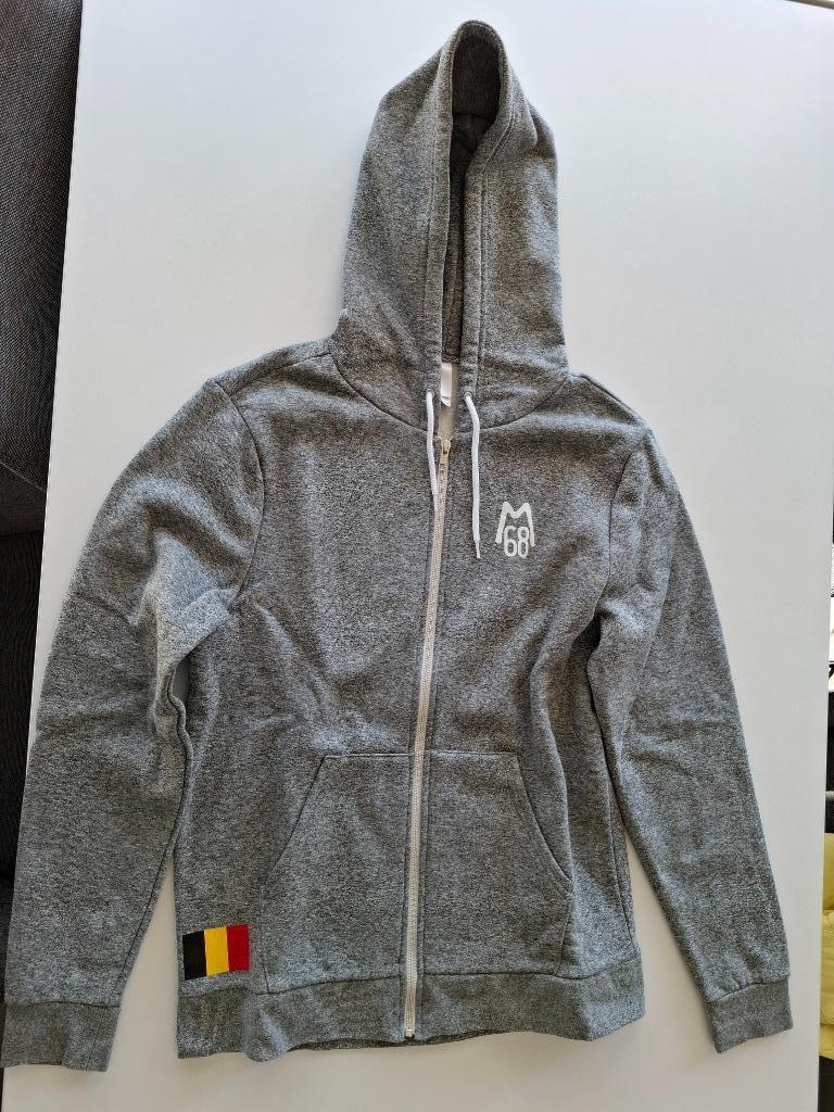 Lichtgrijze sweater met kap en rits S, Ophalen of Verzenden, Nieuw, Maat 36 (S), Grijs