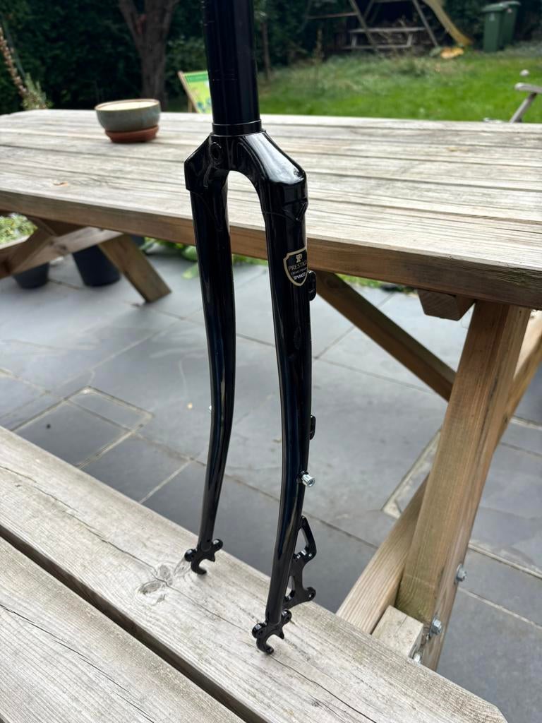 Tange Prestige stalen voorvork zwart 1 1/8, Fietsen en Brommers, Ophalen of Verzenden, Zo goed als nieuw, Voorvork