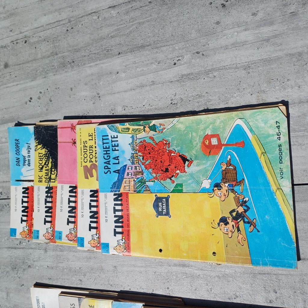 Tintin Tintin, 10 magazines, 1964, Livres, Plusieurs BD, Enlèvement ou Envoi, Lombard Brussel uitgeverij, Utilisé