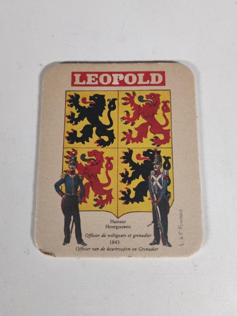 Bierkaartje / bierviltje Leopold 1845, Verzamelen, Ophalen of Verzenden, Zo goed als nieuw