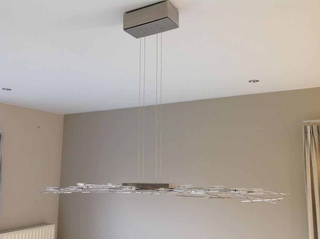 Design hanglamp met twintigtal lampjes, Ophalen, Gebruikt, Design, Metaal