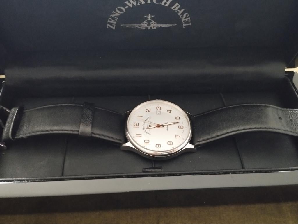 Zeno Watch Basel Herenhorloge, nieuw in doos, Overige merken, Leer, Staal, Polshorloge