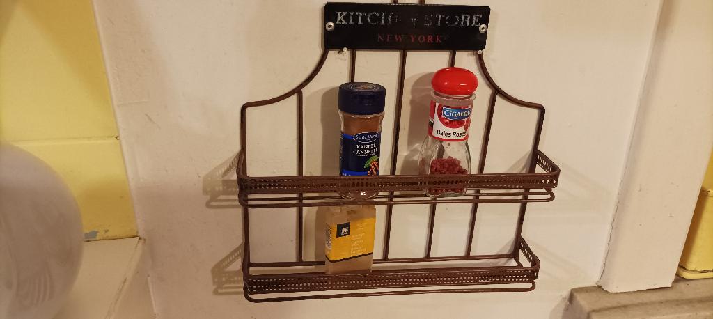 Etagère pour pots d'épices  en métal 30 x 30 x 6 cm, Enlèvement ou Envoi, Utilisé